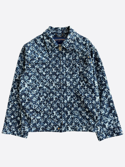 Louis Vuitton Blue Pointillism Monogram Workwear Jacket