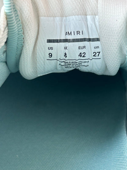 Amiri Mint Green & White Skeleton Low Top Sneakers