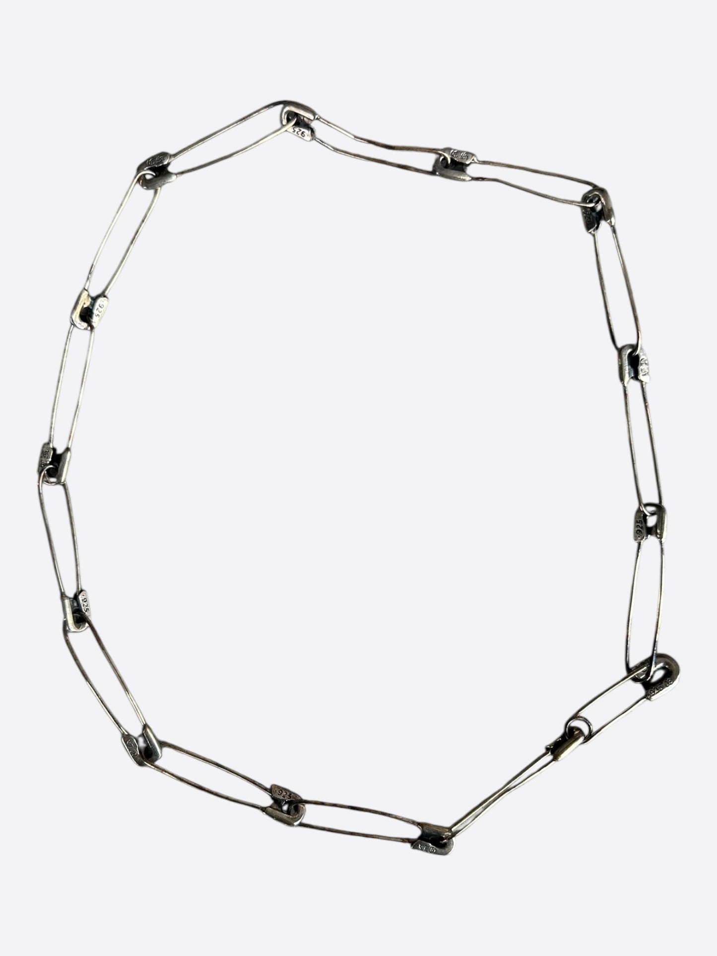 Chrome Hearts Silver Safety Pin Necklace