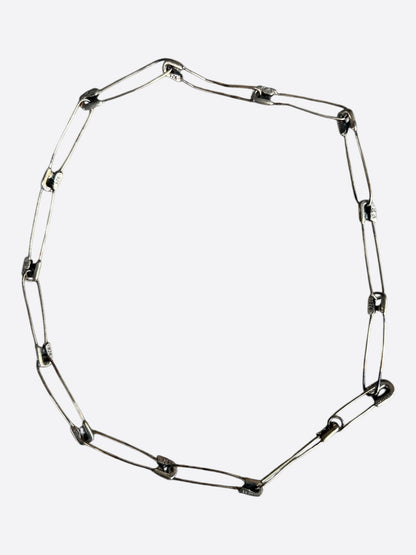 Chrome Hearts Silver Safety Pin Necklace