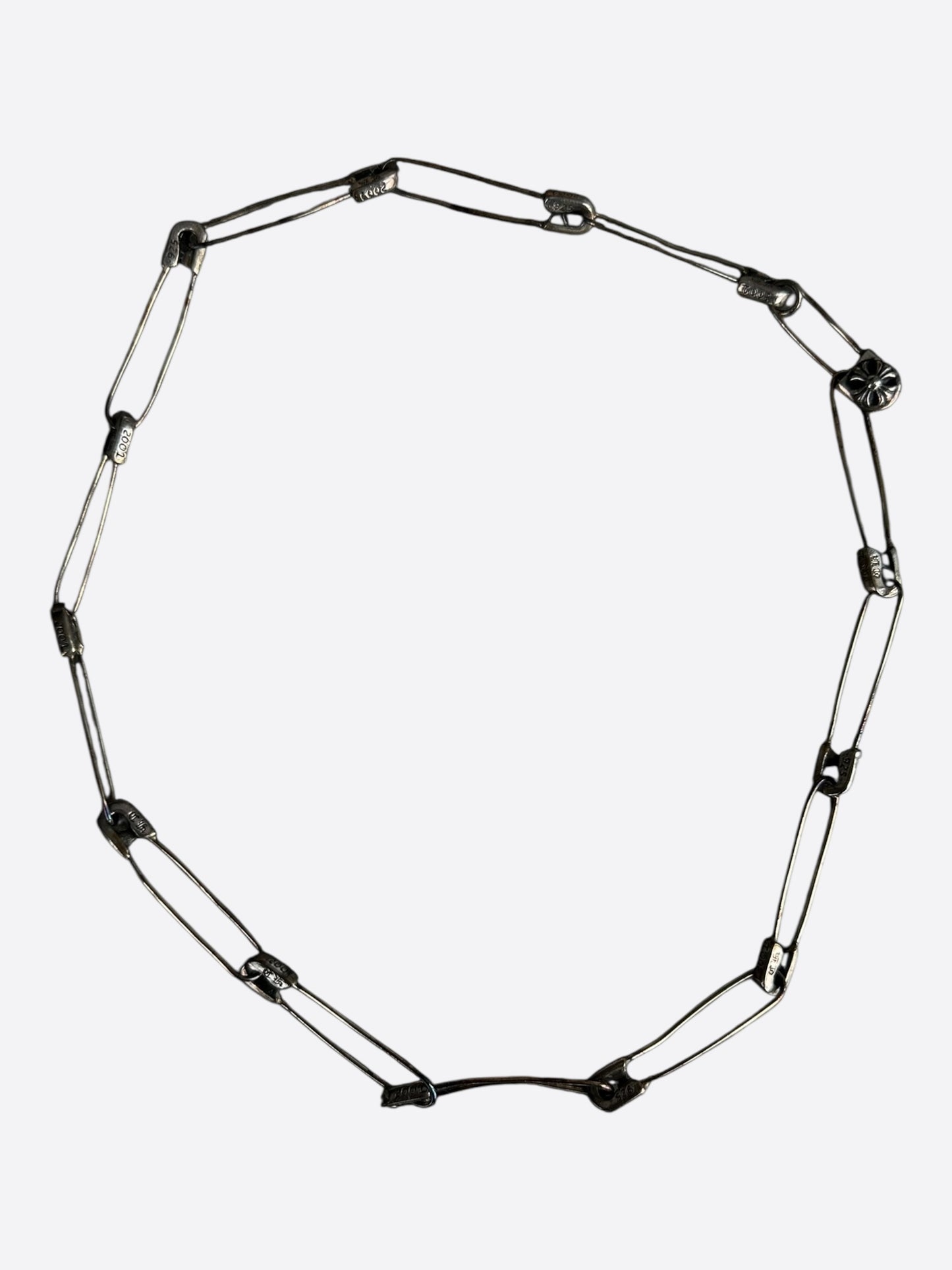 Chrome Hearts Silver Safety Pin Necklace