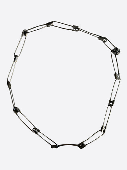 Chrome Hearts Silver Safety Pin Necklace