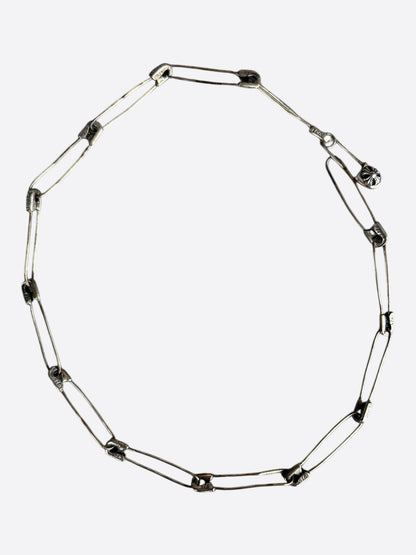Chrome Hearts Silver Safety Pin Necklace