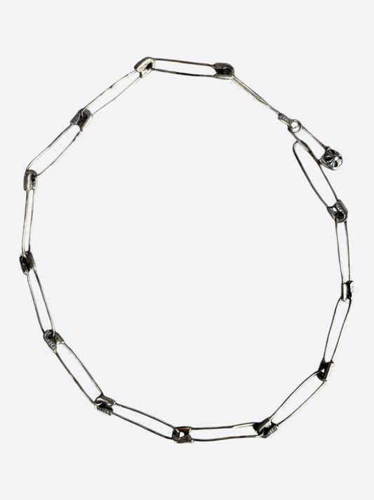Chrome Hearts Silver Safety Pin Necklace