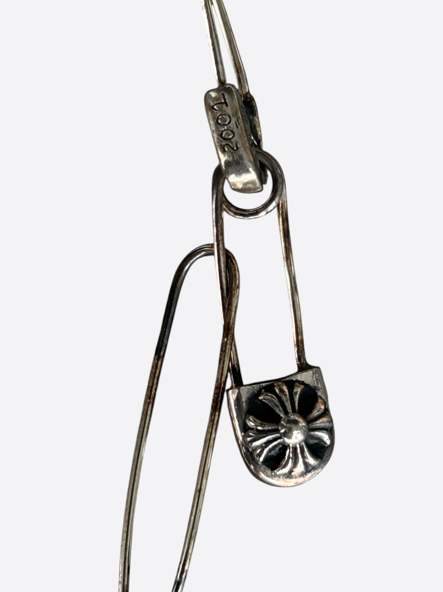 Chrome Hearts Silver Safety Pin Necklace