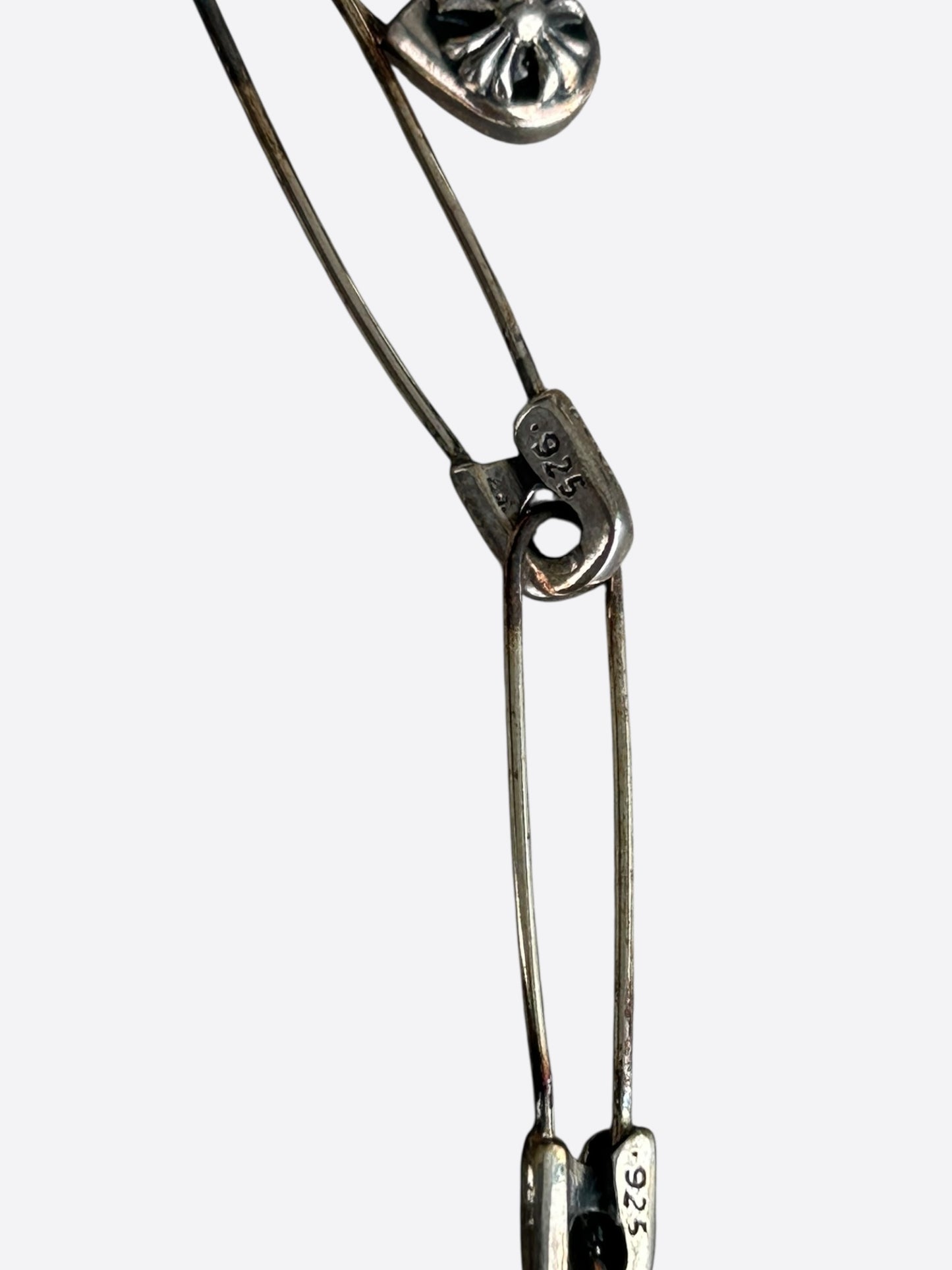 Chrome Hearts Silver Safety Pin Necklace