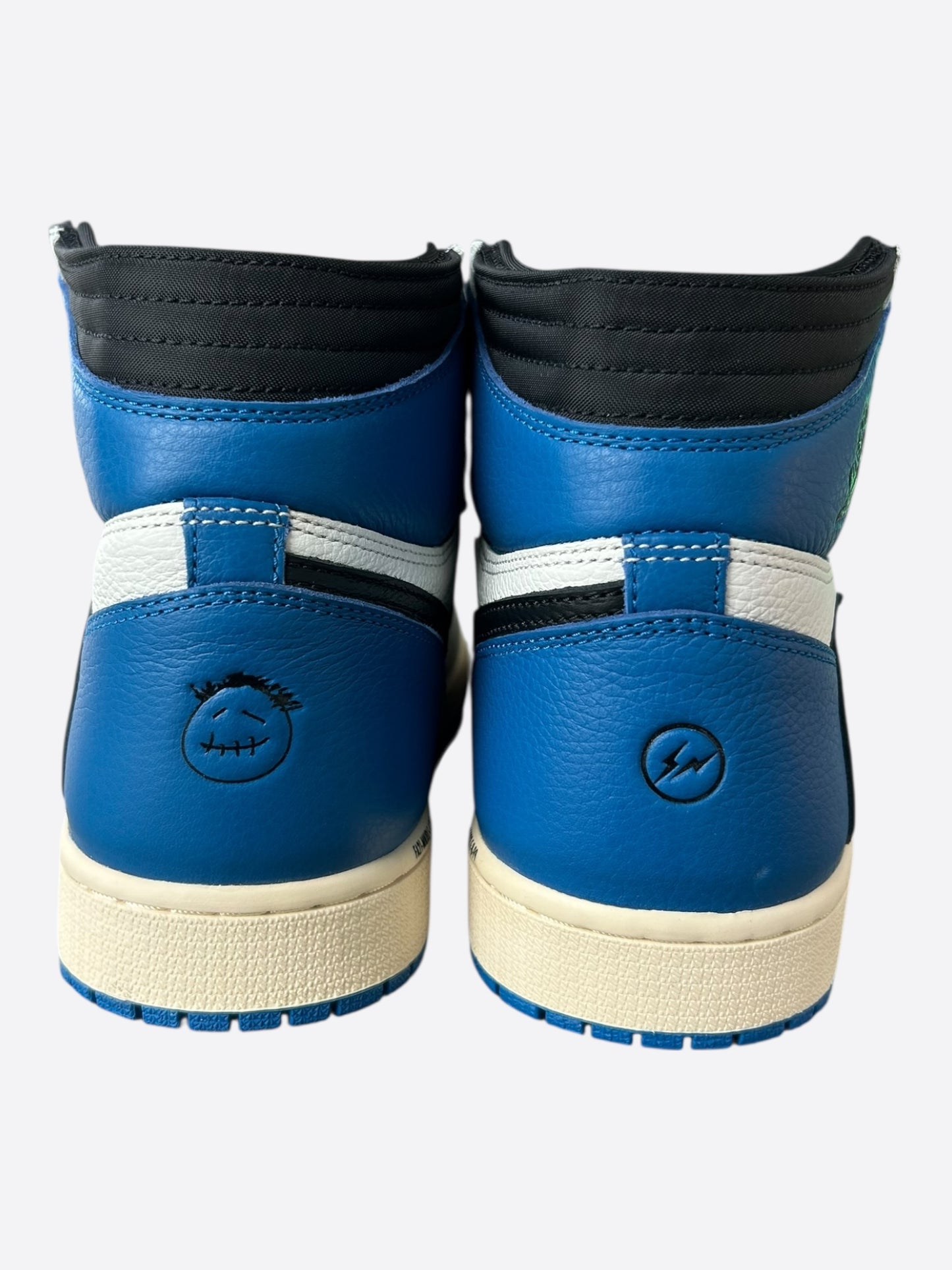 Nike Cactus Jack Fragment Blue & White Air Jordan 1 High Top Sneakers