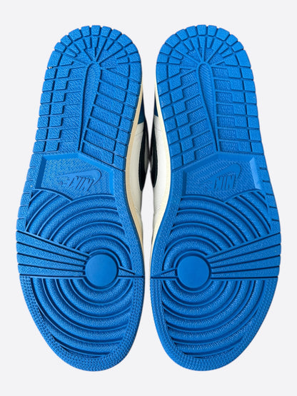 Nike Cactus Jack Fragment Blue & White Air Jordan 1 High Top Sneakers