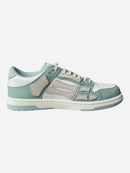 Amiri Mint Green & White Skeleton Low Top Sneakers