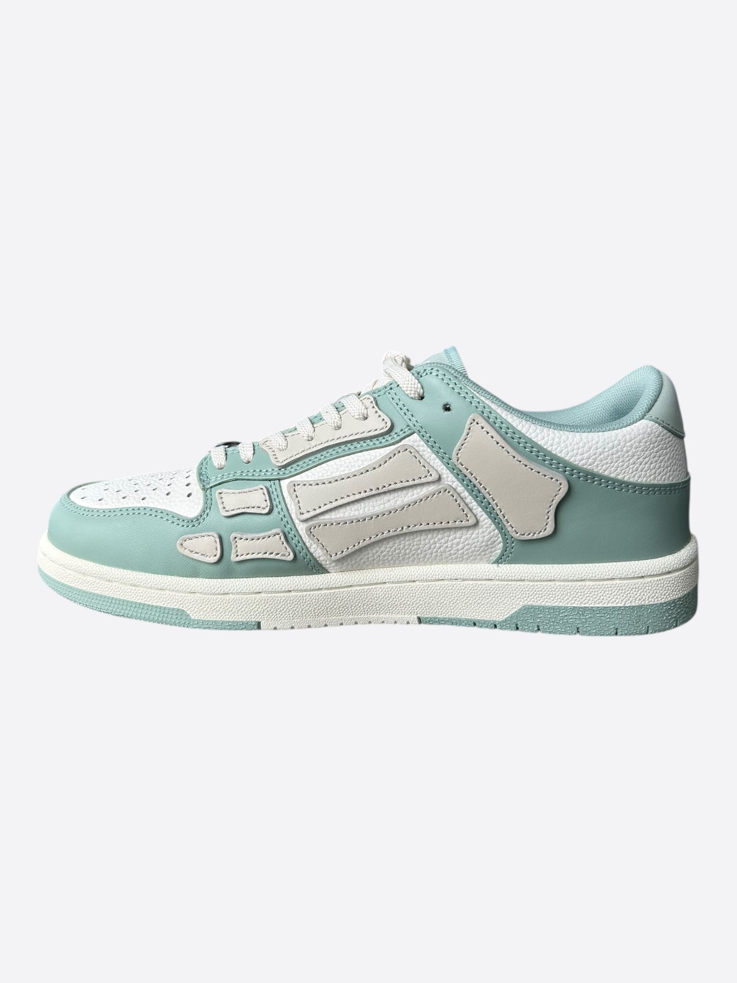 Amiri Mint Green & White Skeleton Low Top Sneakers