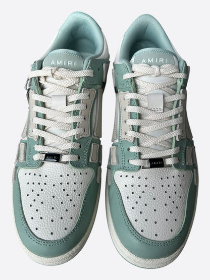 Amiri Mint Green & White Skeleton Low Top Sneakers