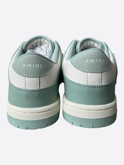 Amiri Mint Green & White Skeleton Low Top Sneakers