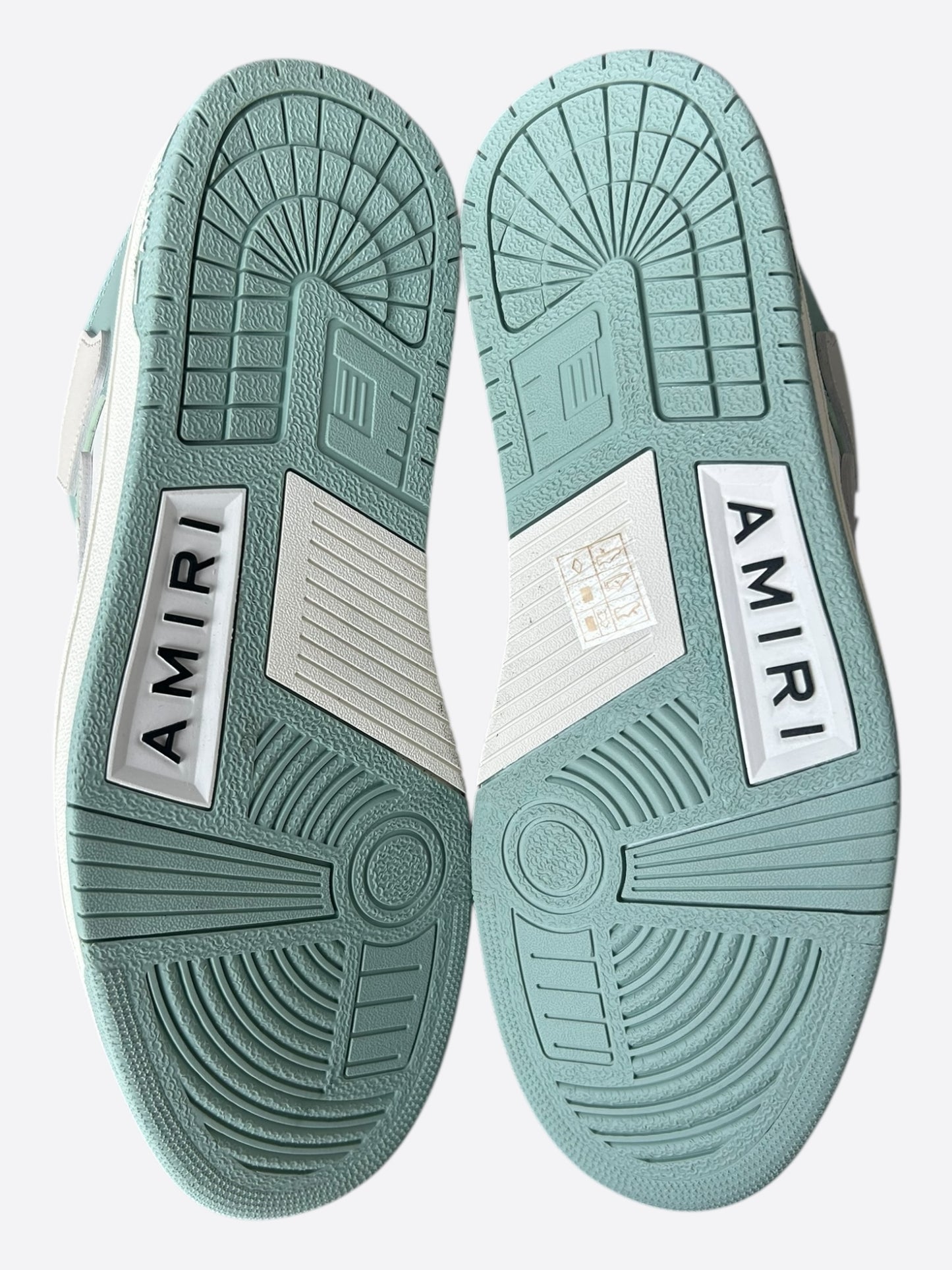 Amiri Mint Green & White Skeleton Low Top Sneakers