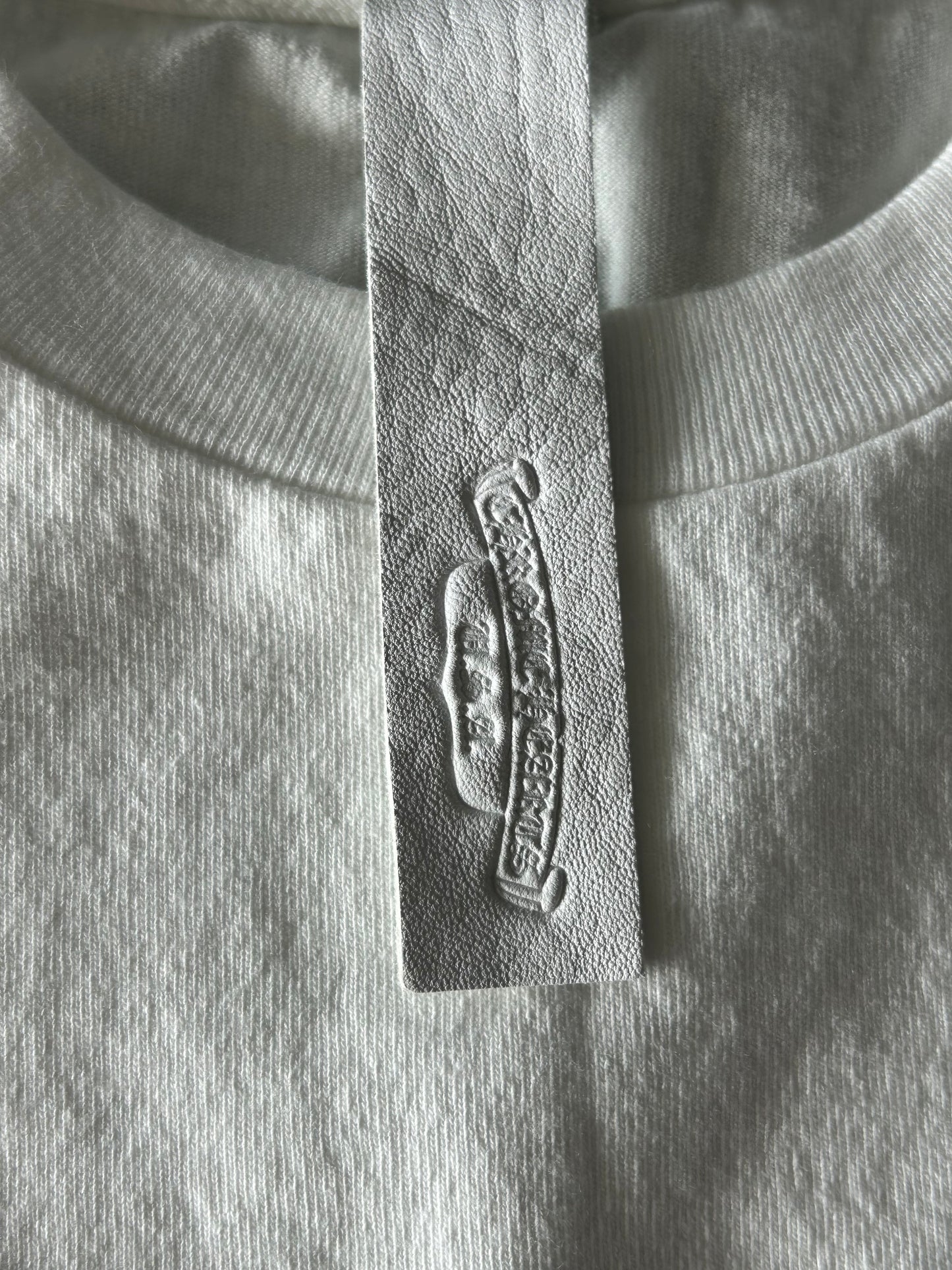 Chrome Hearts White & Black Embroidered Eyechart Logo Cropped T-Shirt