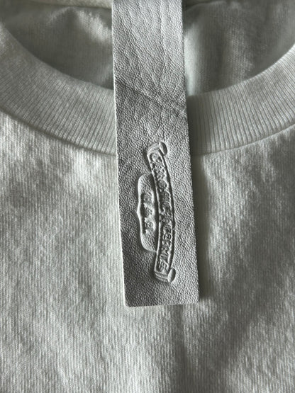 Chrome Hearts White & Black Embroidered Eyechart Logo Cropped T-Shirt