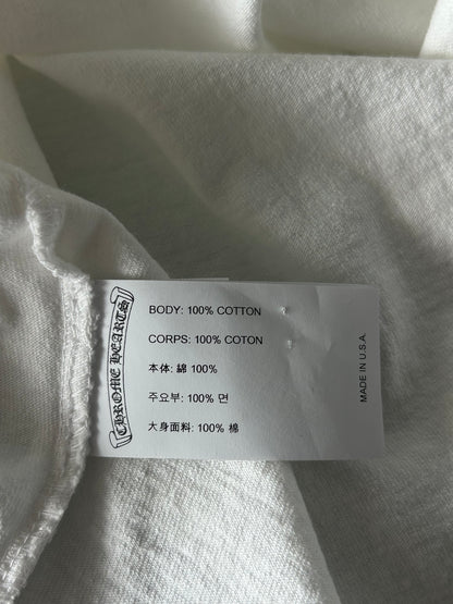 Chrome Hearts White & Black Embroidered Eyechart Logo Cropped T-Shirt