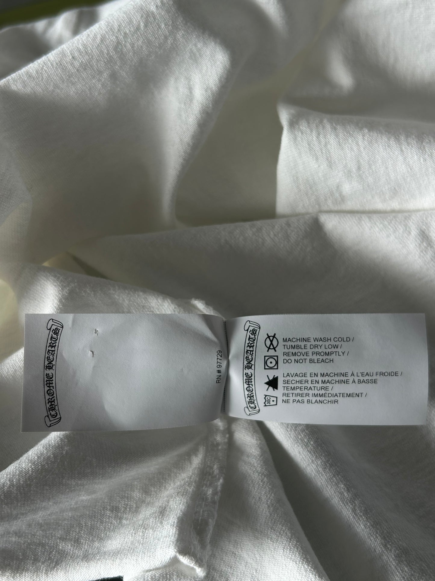 Chrome Hearts White & Black Embroidered Eyechart Logo Cropped T-Shirt