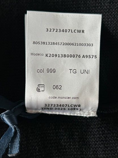 Moncler Black & Tri-Color Logo Beanie