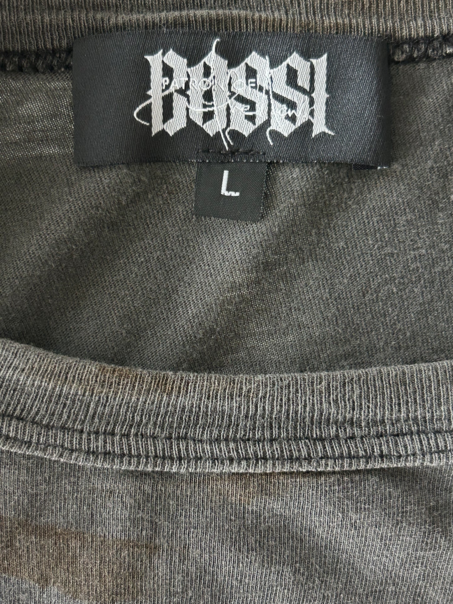 Bossi Faded Black & Multicolor Trini Slang Rhinestone Embellished T-Shirt