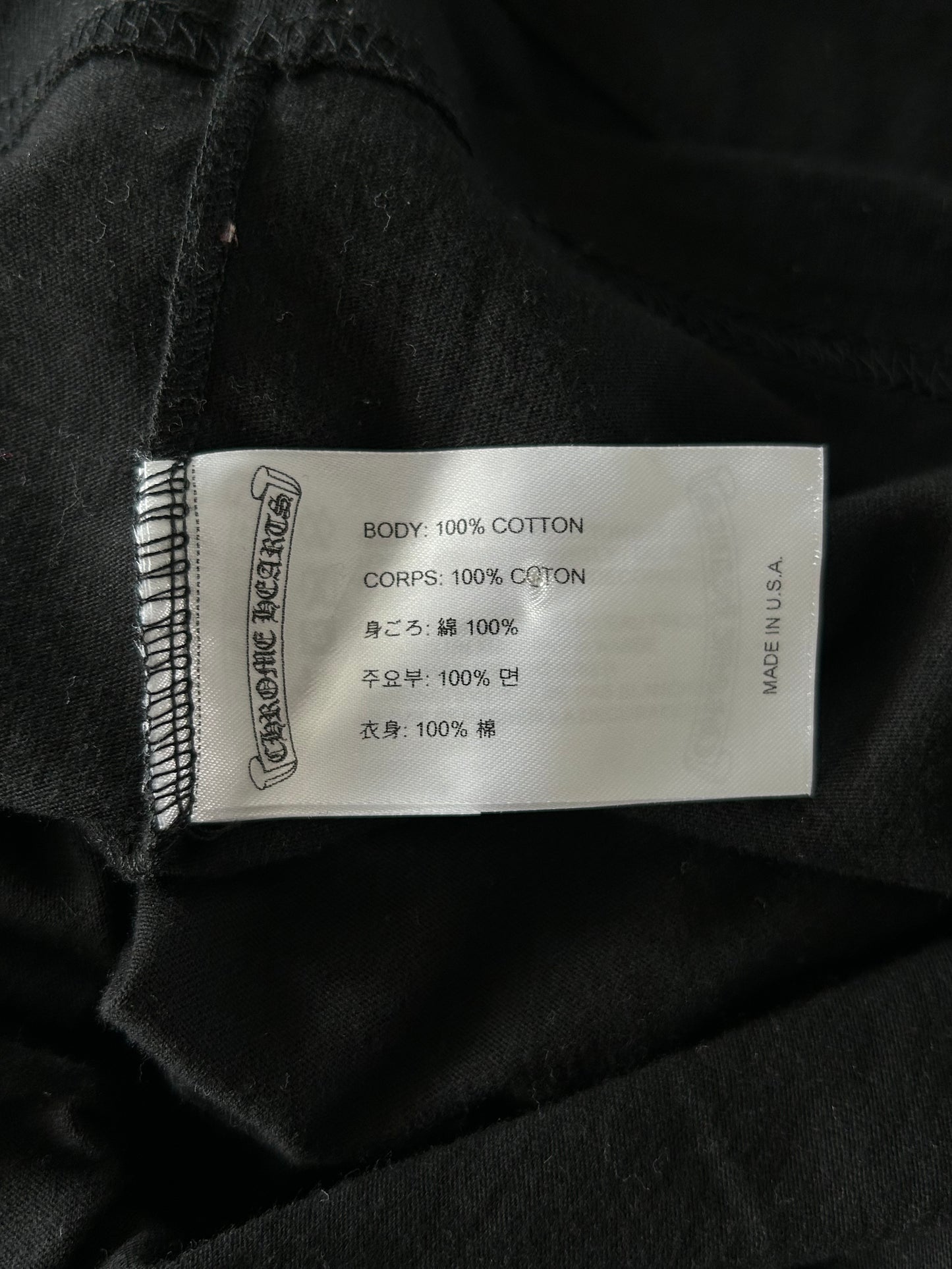 Chrome Hearts Black & White Scroll Logo T-Shirt