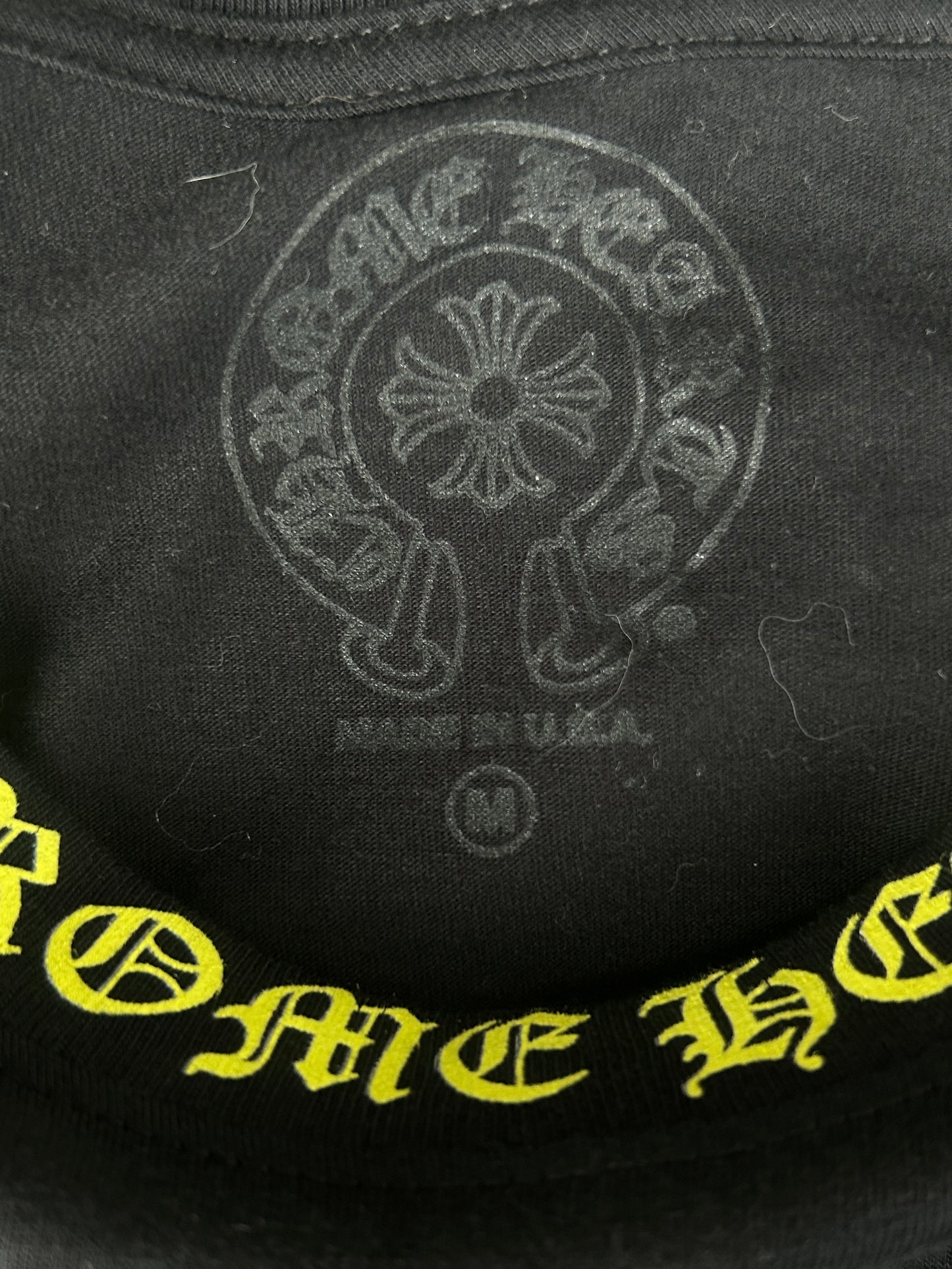 Chrome Hearts Black & Yellow Neck Logo Longsleeve T-Shirt