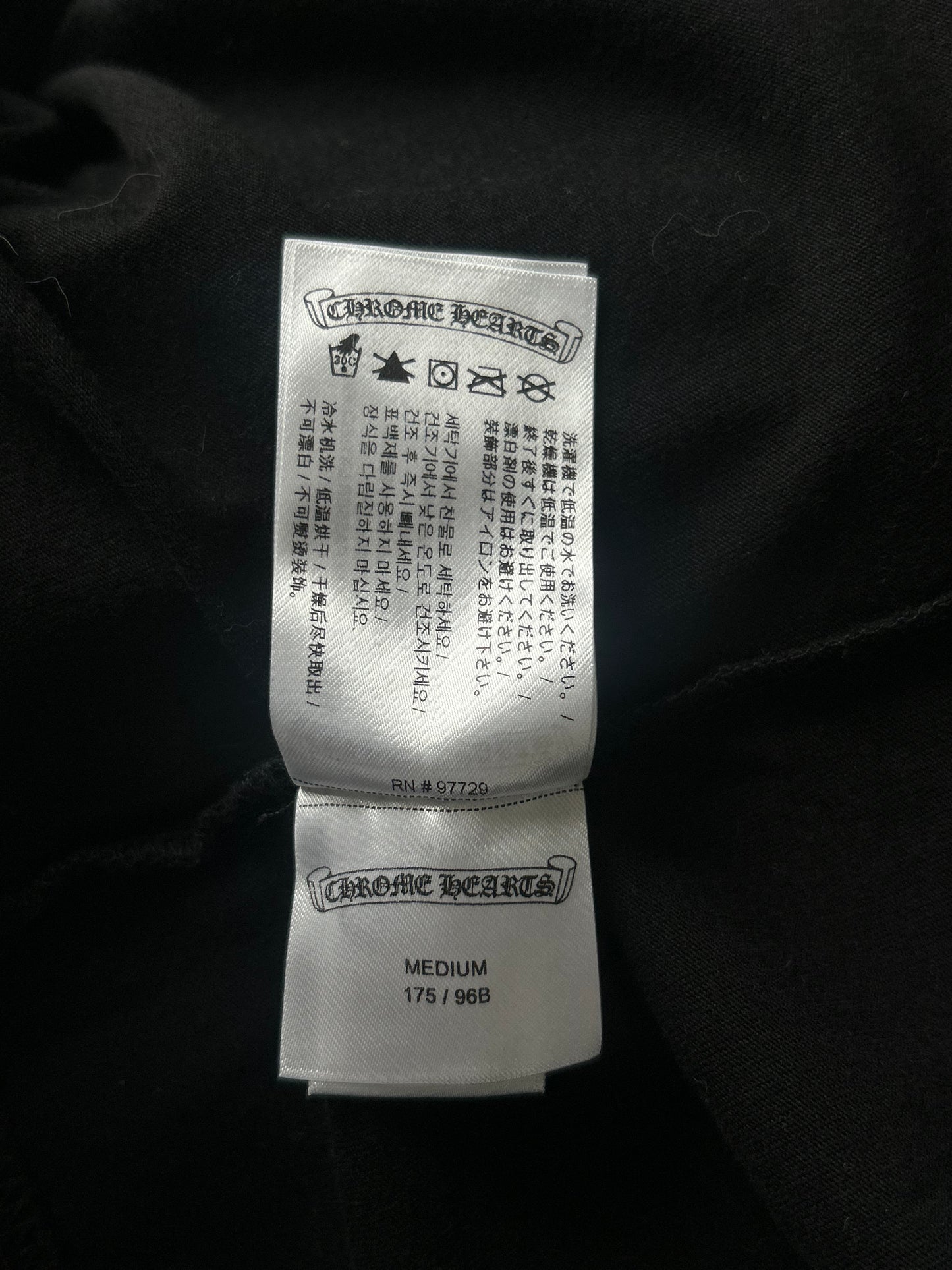 Chrome Hearts Black & Yellow Neck Logo Longsleeve T-Shirt