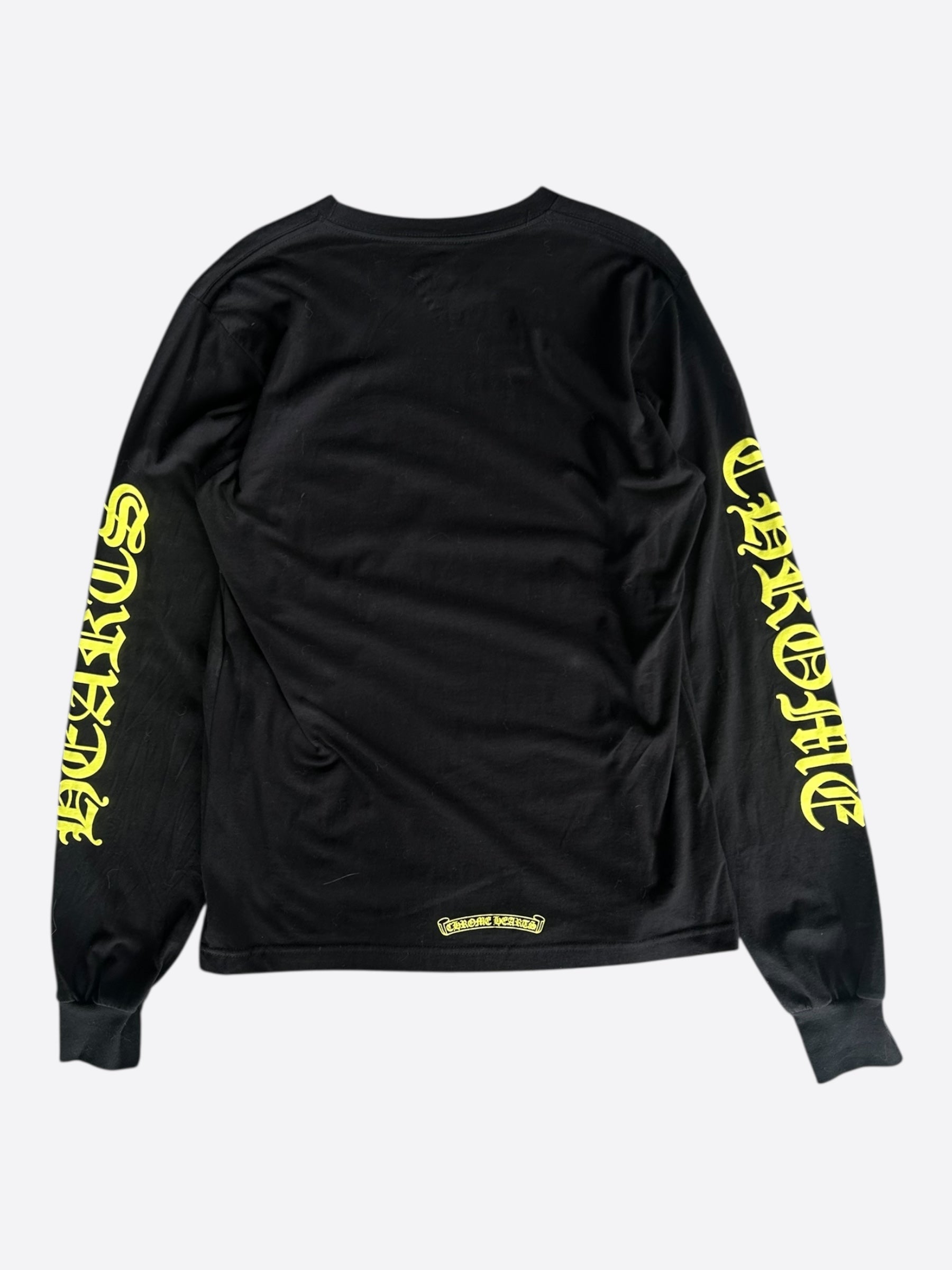 Chrome Hearts Black & Yellow Neck Logo Longsleeve T-Shirt – Savonches
