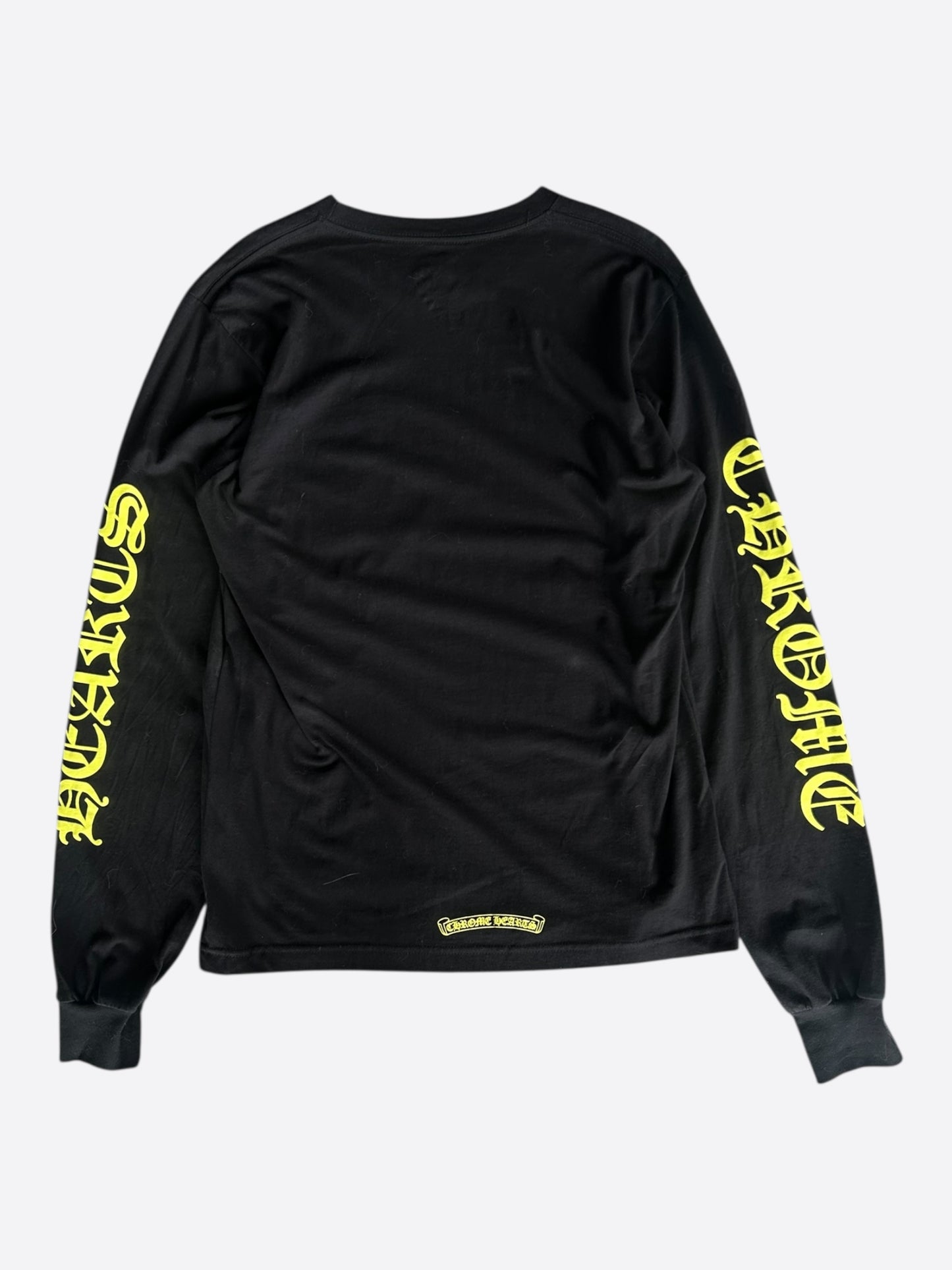 Chrome Hearts Black & Yellow Neck Logo Longsleeve T-Shirt
