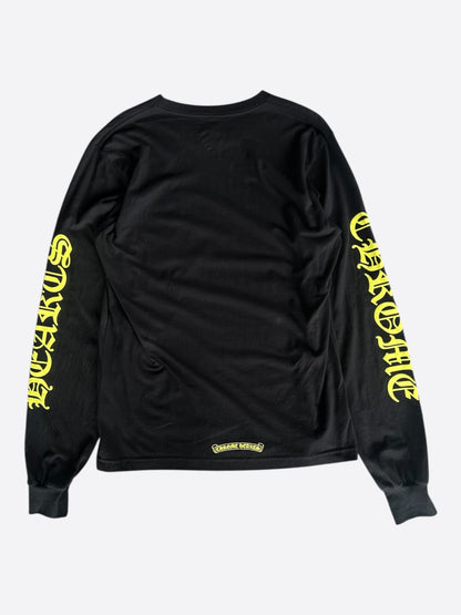 Chrome Hearts Black & Yellow Neck Logo Longsleeve T-Shirt
