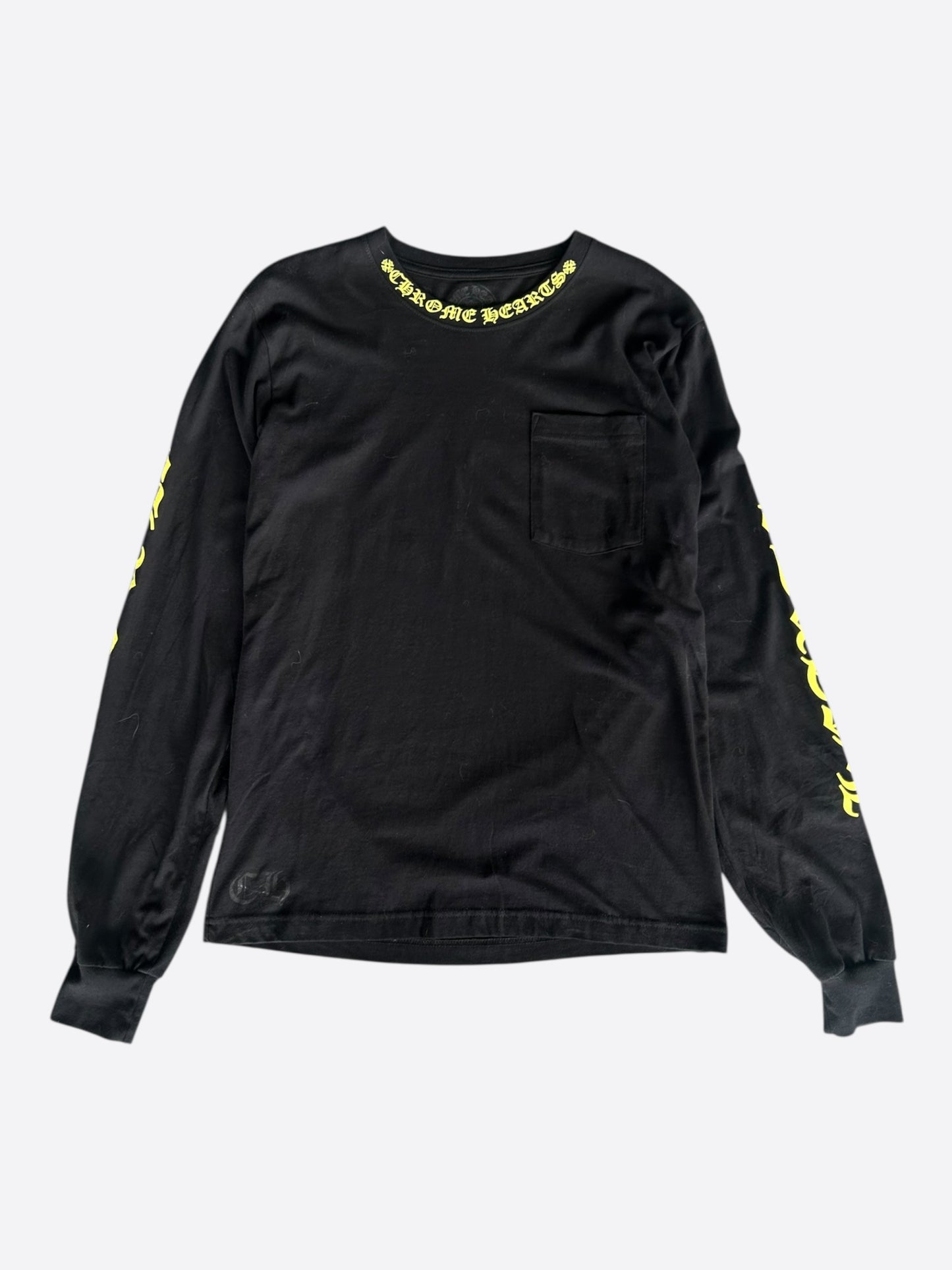 Chrome Hearts Black & Yellow Neck Logo Longsleeve T-Shirt