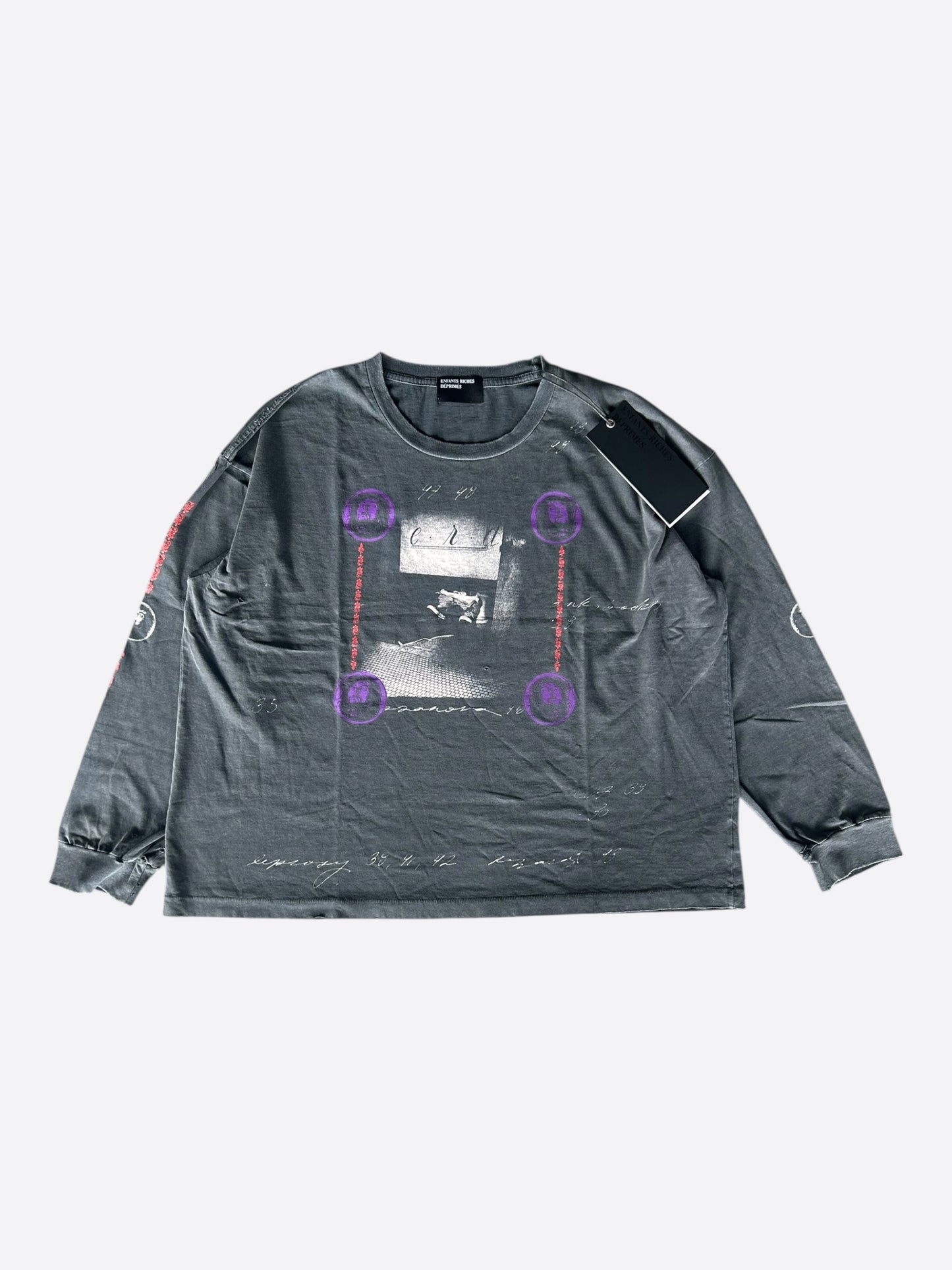Enfants Riches Deprimes Vintage Black Bathroom Stall Graphic Longsleeve T-Shirt