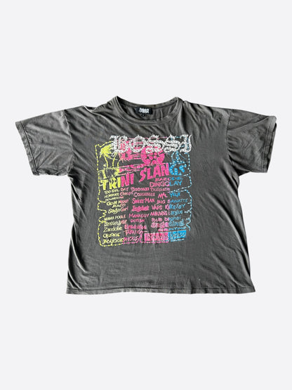 Bossi Faded Black & Multicolor Trini Slang Rhinestone Embellished T-Shirt