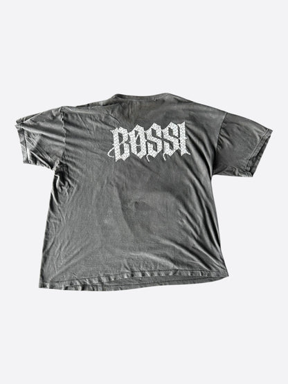 Bossi Faded Black & Multicolor Trini Slang Rhinestone Embellished T-Shirt