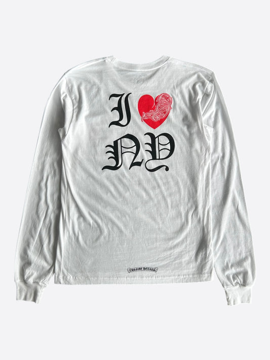 Chrome Hearts White & Red NY Longsleeve T-Shirt