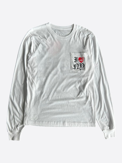 Chrome Hearts White & Red NY Longsleeve T-Shirt