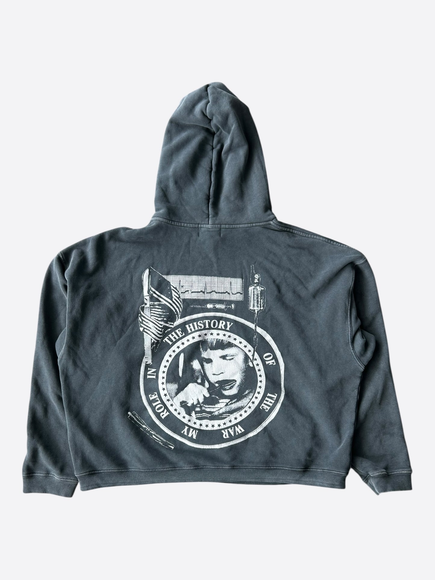 Enfants Riches Deprimes Faded Black & White My Role In the War Hoodie