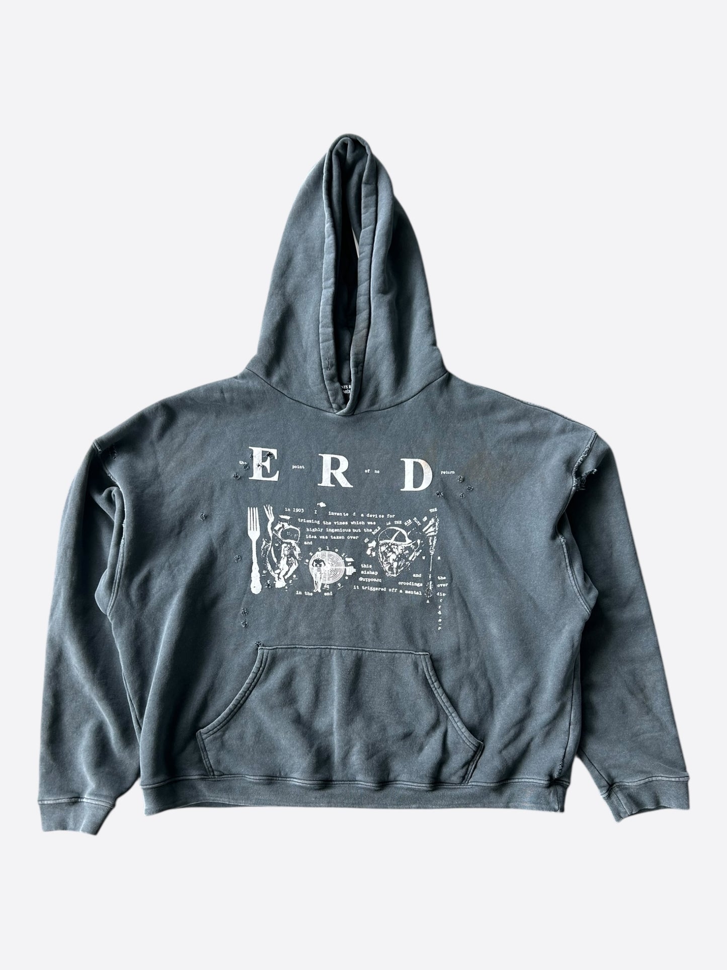 Enfants Riches Deprimes Faded Black & White My Role In the War Hoodie