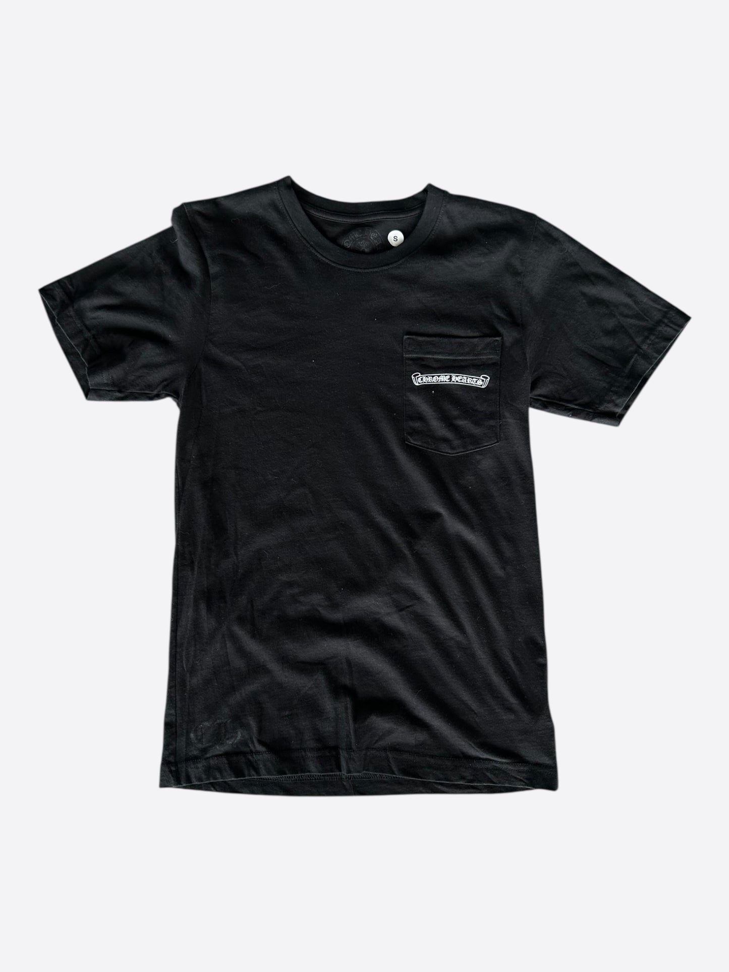 Chrome Hearts Black & White Scroll Logo T-Shirt