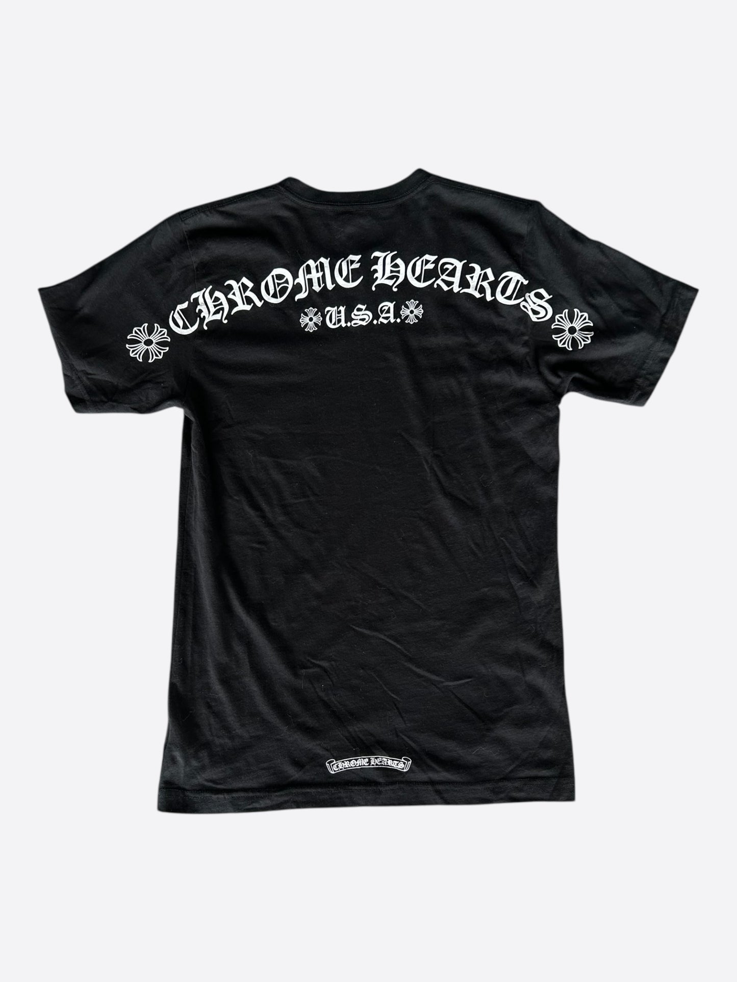 Chrome Hearts Black & White Scroll Logo T-Shirt