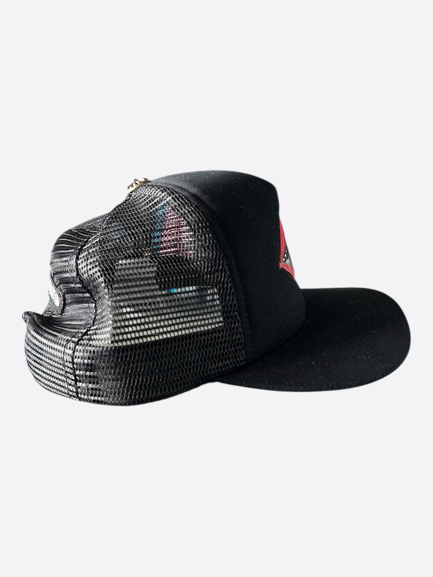 Chrome Hearts Matty Boy Black & Red Chomper Trucker Hat