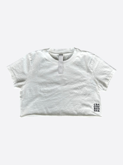 Chrome Hearts White & Black Embroidered Eyechart Logo Cropped T-Shirt