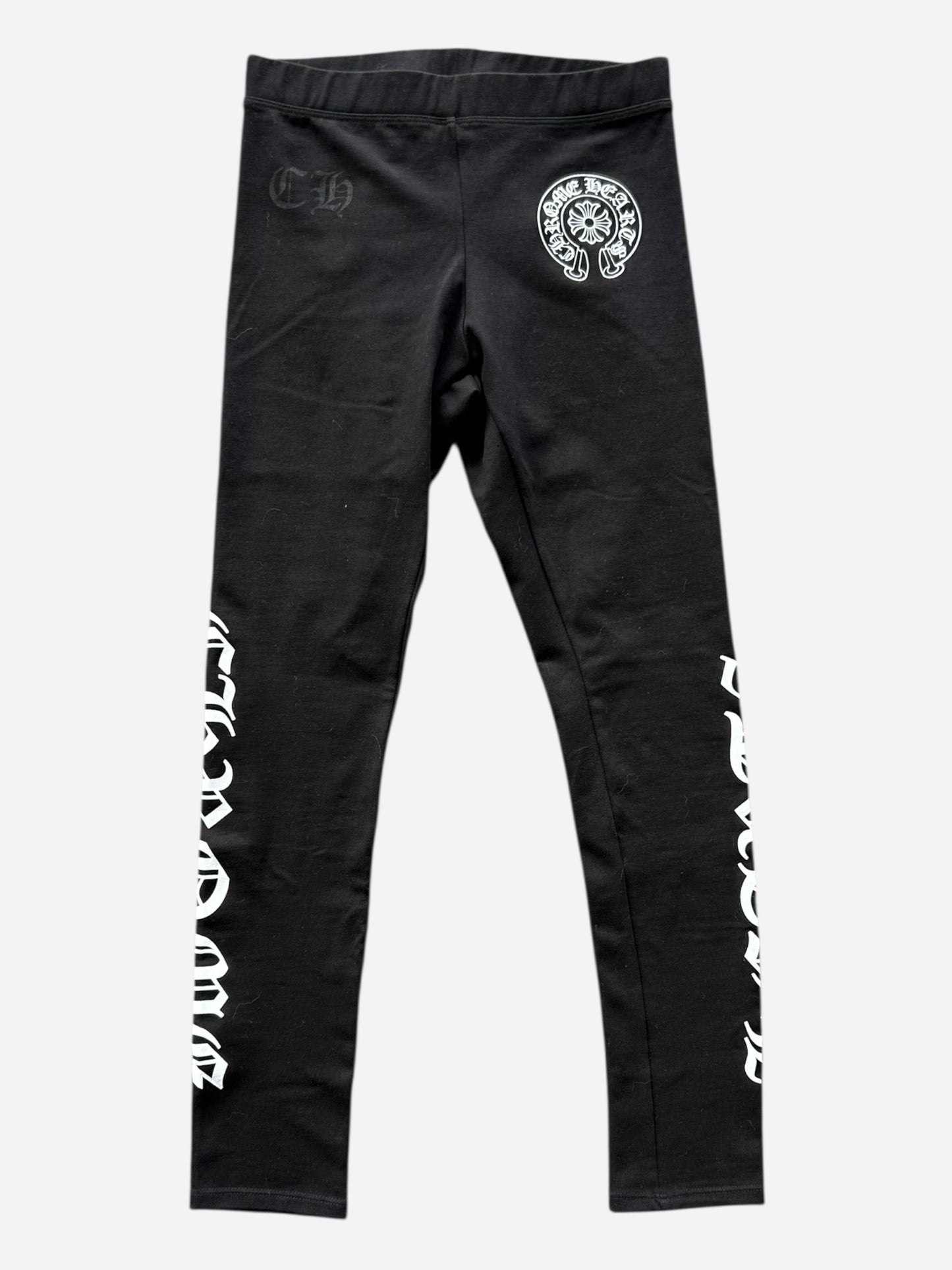 Chrome Hearts Black & White Horseshoe Logo Leggings