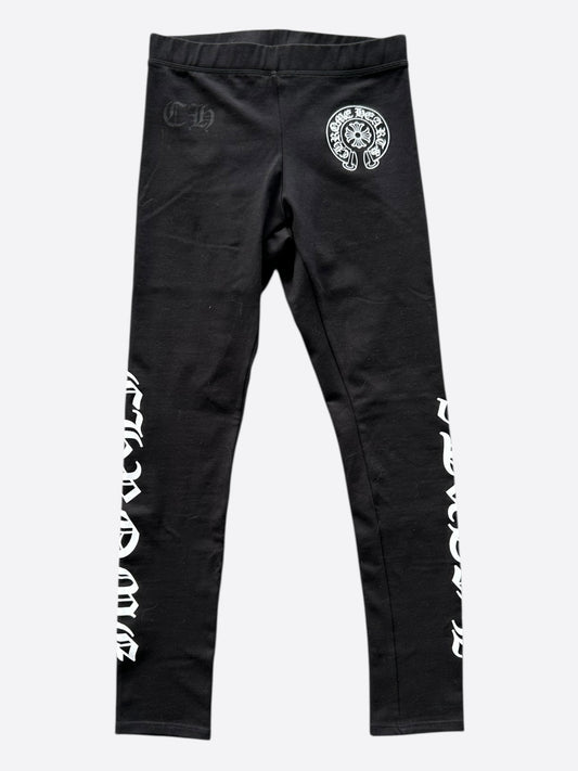 Chrome Hearts Black & White Horseshoe Logo Leggings