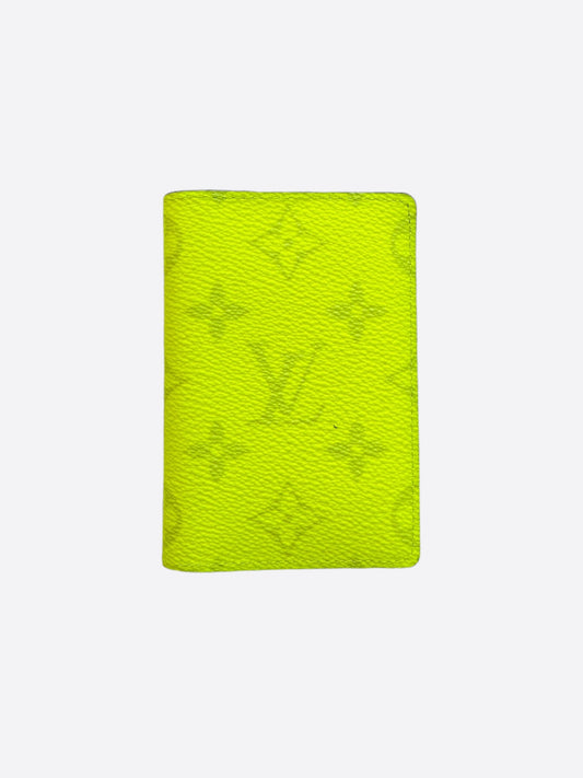 Louis Vuitton Neon Yellow Taigarama Monogram Pocket Organizer