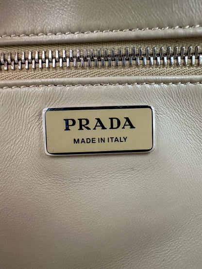 Prada Desert Beige Nappa Leather Multi Pocket Top Handle Bag