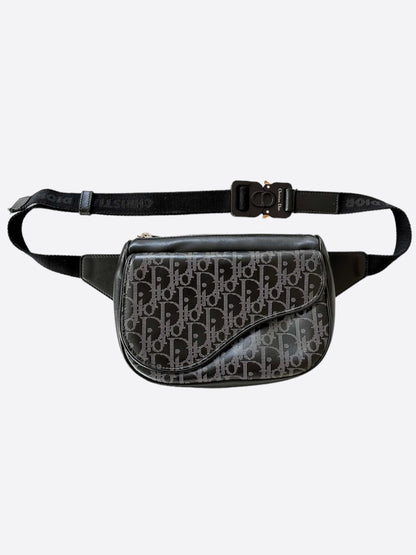 Dior Black Oblique Galaxy Saddle Bumbag