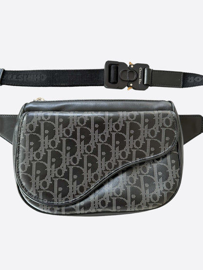 Dior Black Oblique Galaxy Saddle Bumbag