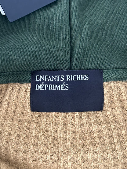 Enfants Riches Deprimes Green & Yellow Two Wars Within One Patchwork Thermal Zip Up Hoodie
