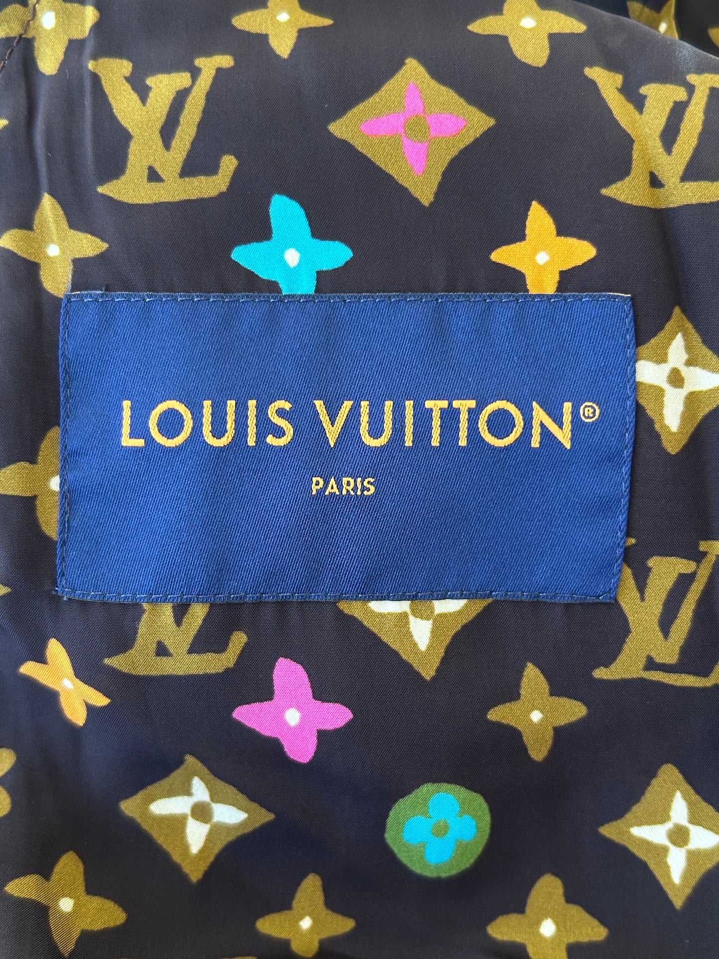 Louis Vuitton Tyler The Creator Navy & Multicolor Monogram Aviator Jacket