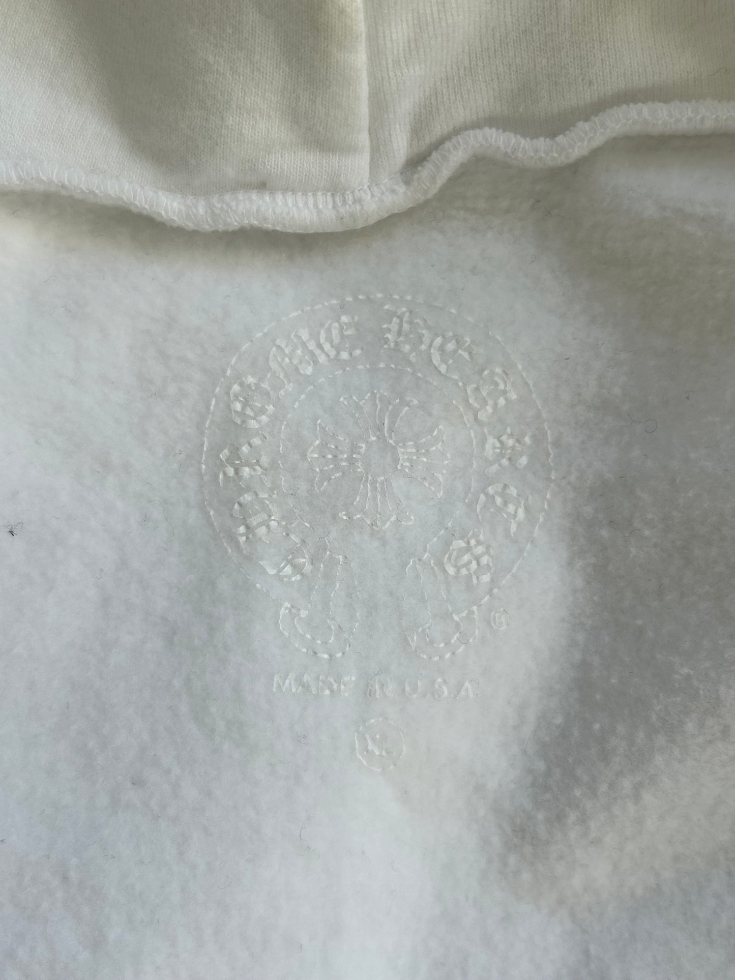 Chrome Hearts White & Black Script Logo Zip Up Hoodie